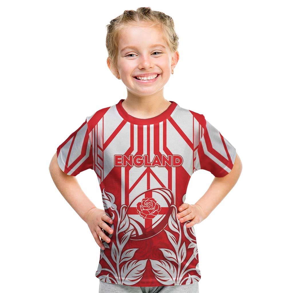 England Red Rose Rugby Custom Kid T Shirt Sporty Style - Wonder Print Shop