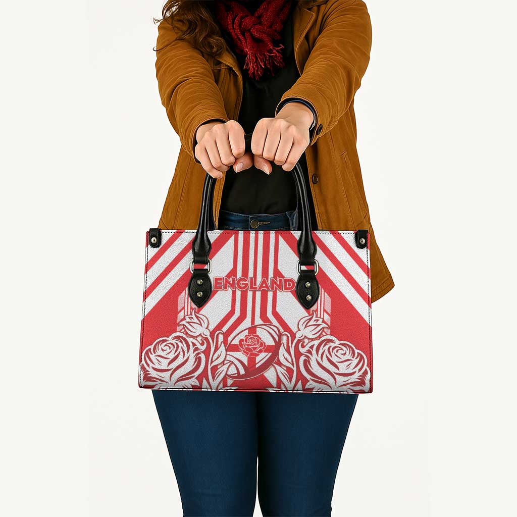 England Red Rose Rugby Leather Bag Sporty Style - Wonder Print Shop