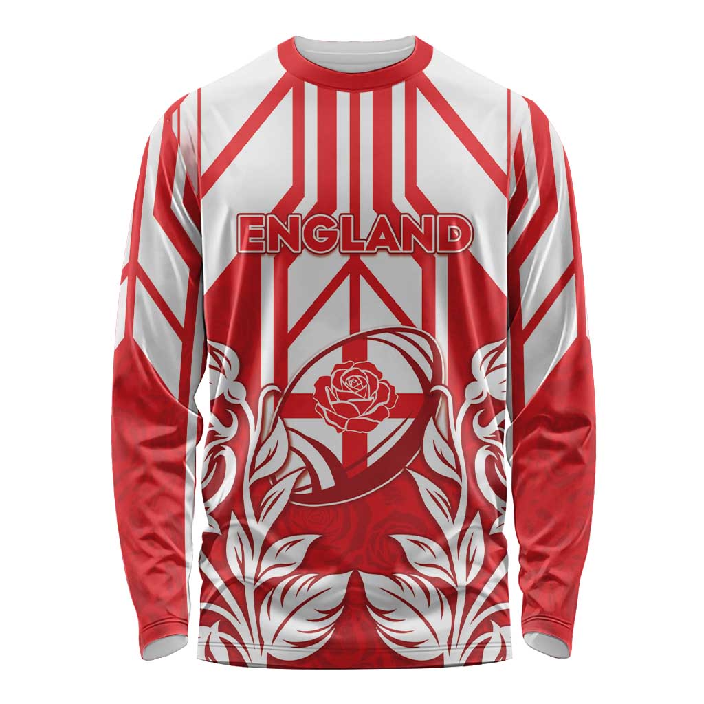 England Red Rose Rugby Custom Long Sleeve Shirt Sporty Style - Wonder Print Shop