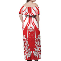 England Red Rose Rugby Custom Off Shoulder Maxi Dress Sporty Style - Wonder Print Shop