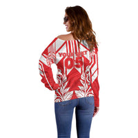 England Red Rose Rugby Custom Off Shoulder Sweater Sporty Style - Wonder Print Shop