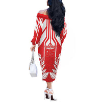 England Red Rose Rugby Custom Off The Shoulder Long Sleeve Dress Sporty Style - Wonder Print Shop