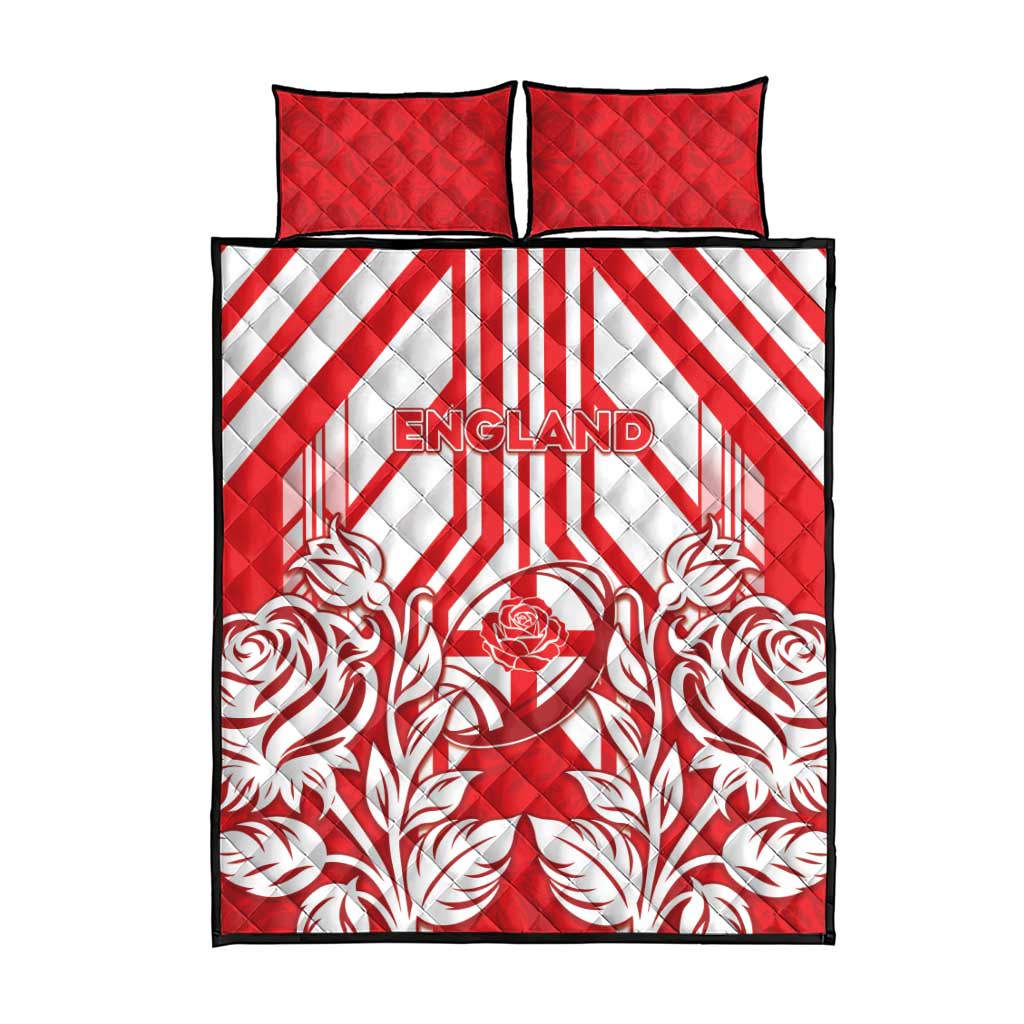 England Red Rose Rugby Quilt Bed Set Sporty Style - Wonder Print Shop