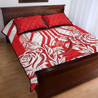 England Red Rose Rugby Quilt Bed Set Sporty Style - Wonder Print Shop