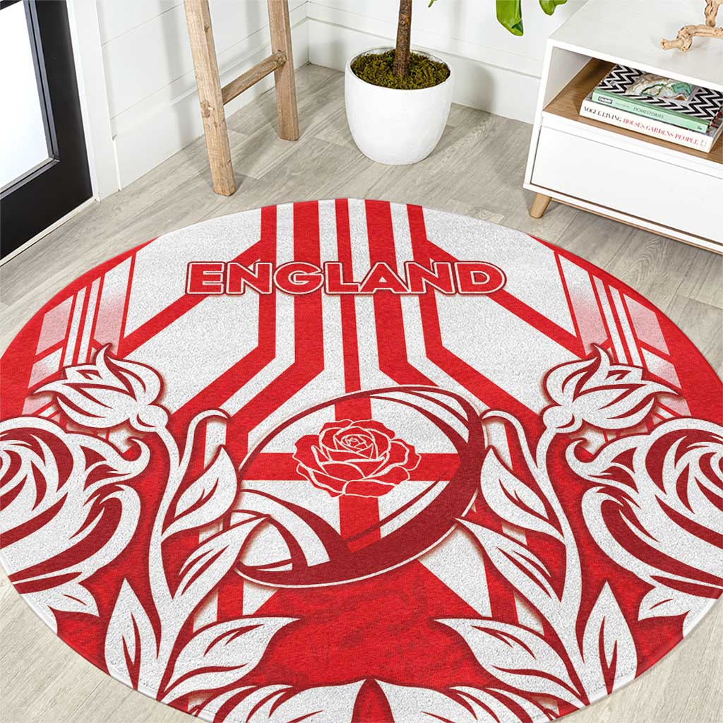England Red Rose Rugby Round Carpet Sporty Style - Wonder Print Shop