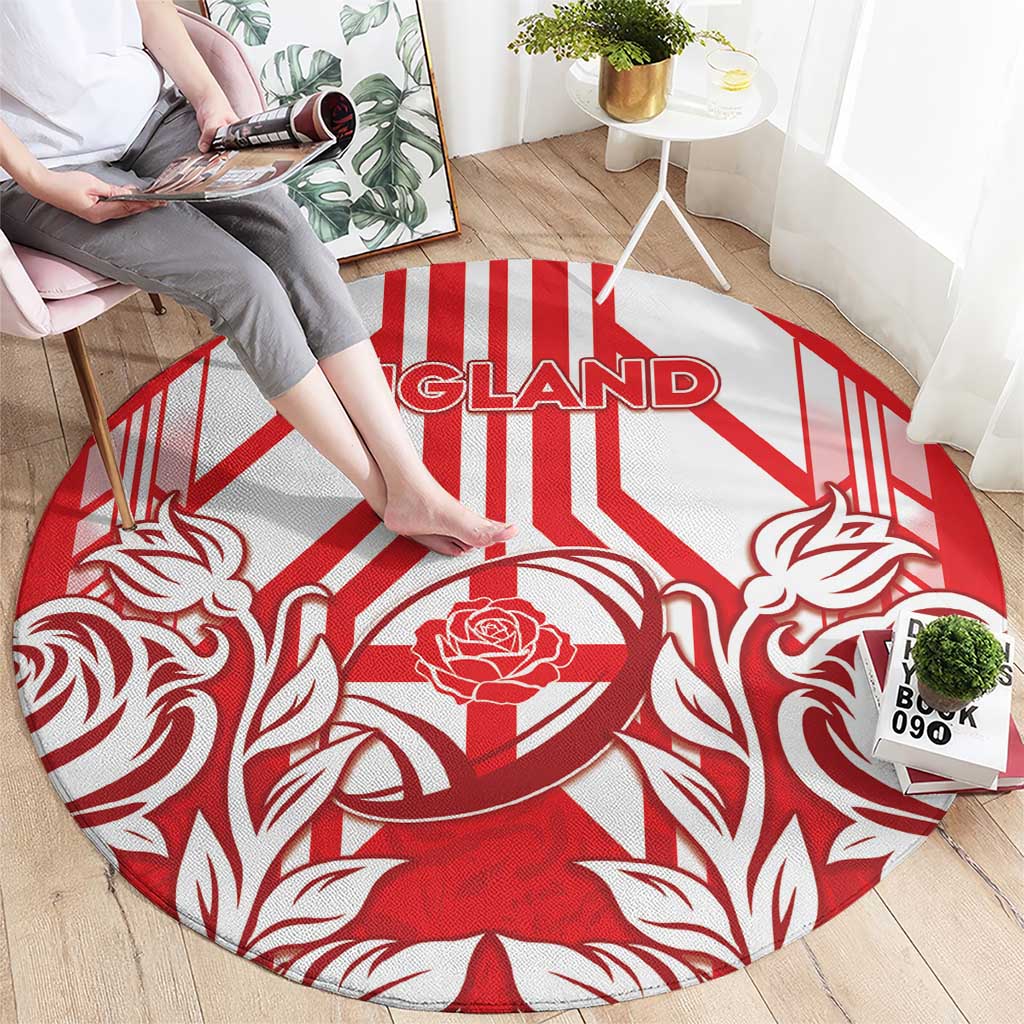 England Red Rose Rugby Round Carpet Sporty Style - Wonder Print Shop
