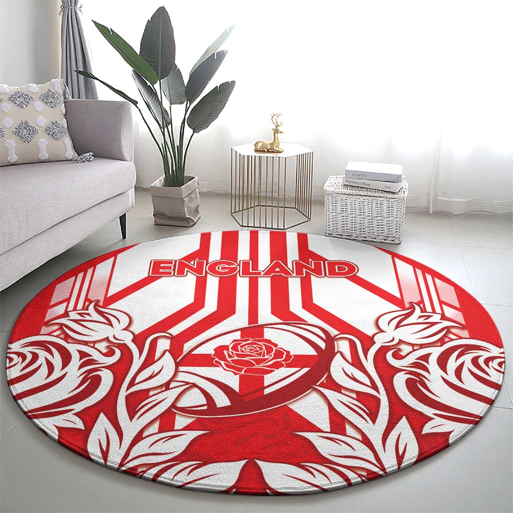 England Red Rose Rugby Round Carpet Sporty Style - Wonder Print Shop