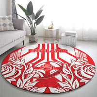 England Red Rose Rugby Round Carpet Sporty Style - Wonder Print Shop
