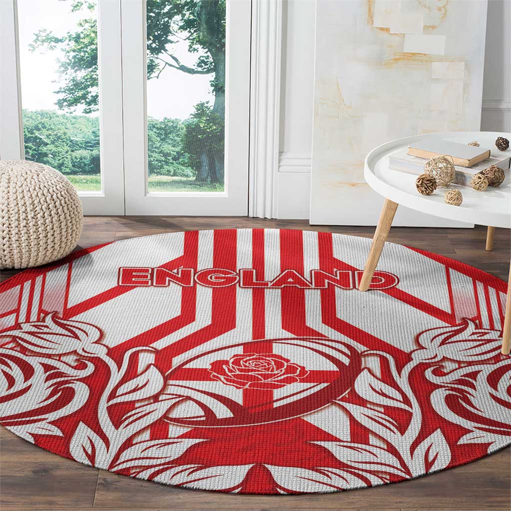 England Red Rose Rugby Round Carpet Sporty Style - Wonder Print Shop