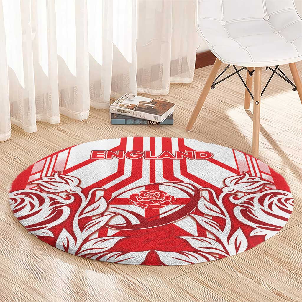 England Red Rose Rugby Round Carpet Sporty Style - Wonder Print Shop
