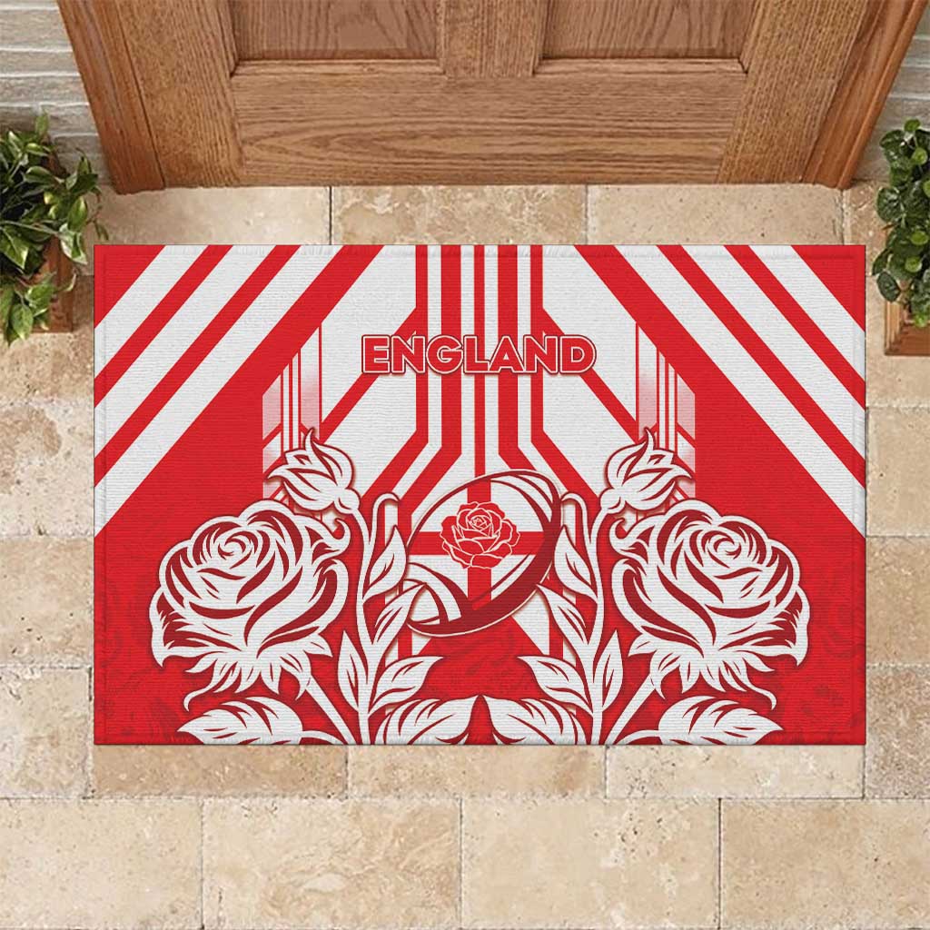 England Red Rose Rugby Rubber Doormat Sporty Style - Wonder Print Shop