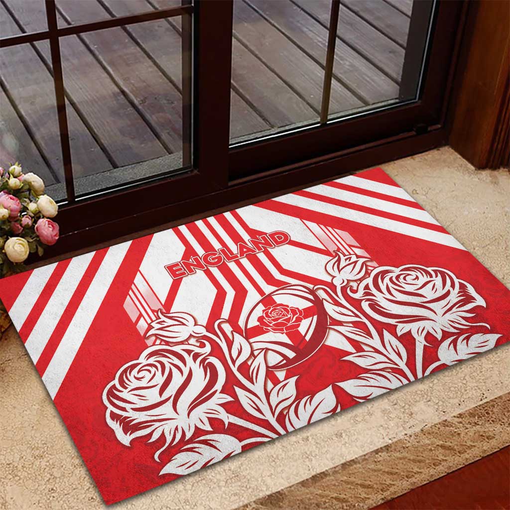 England Red Rose Rugby Rubber Doormat Sporty Style - Wonder Print Shop