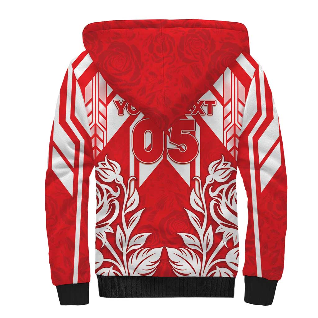 England Red Rose Rugby Custom Sherpa Hoodie Sporty Style - Wonder Print Shop
