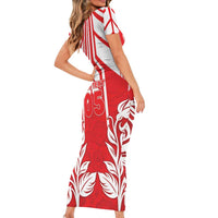 England Red Rose Rugby Custom Short Sleeve Bodycon Dress Sporty Style - Wonder Print Shop
