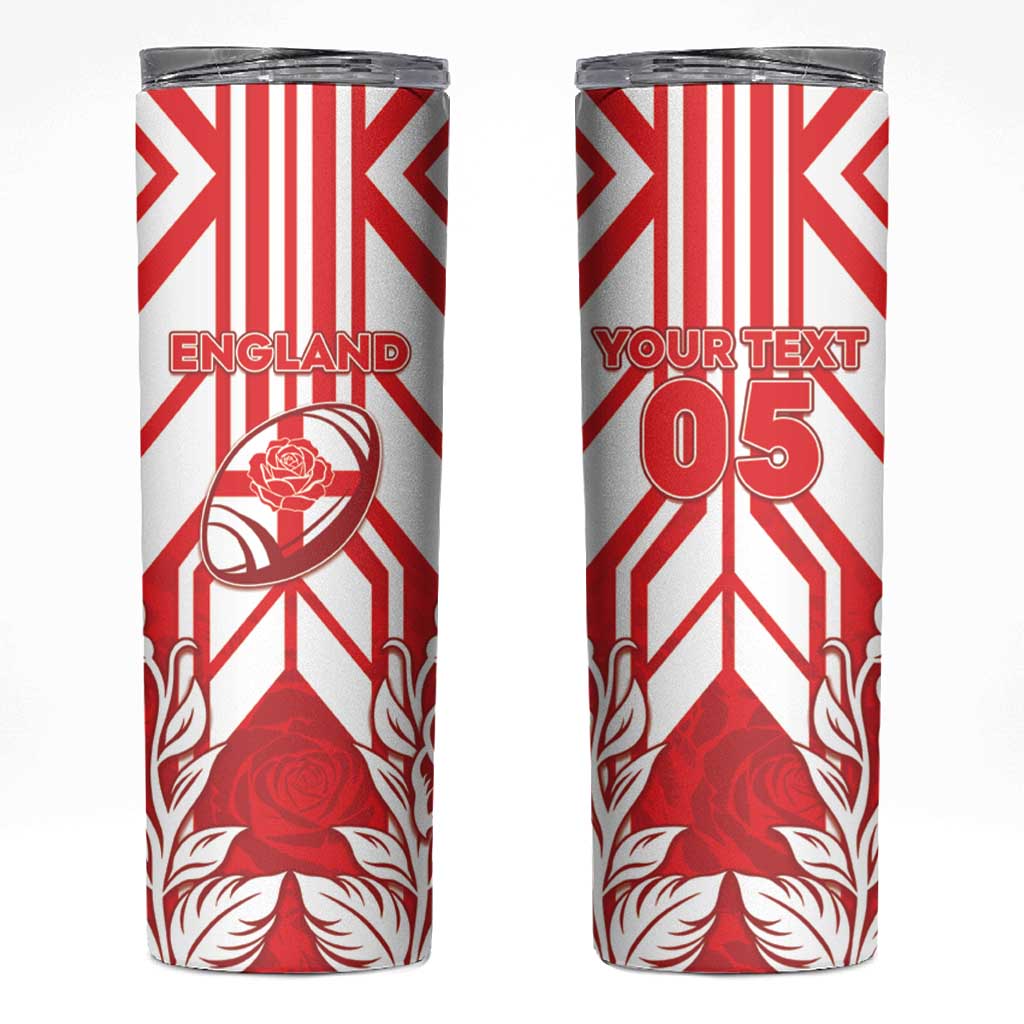 England Red Rose Rugby Custom Skinny Tumbler Sporty Style - Wonder Print Shop