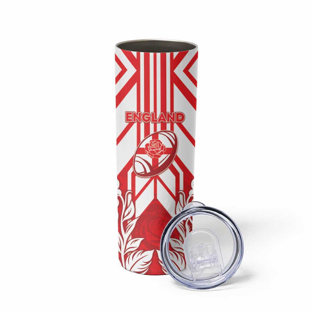 England Red Rose Rugby Custom Skinny Tumbler Sporty Style - Wonder Print Shop