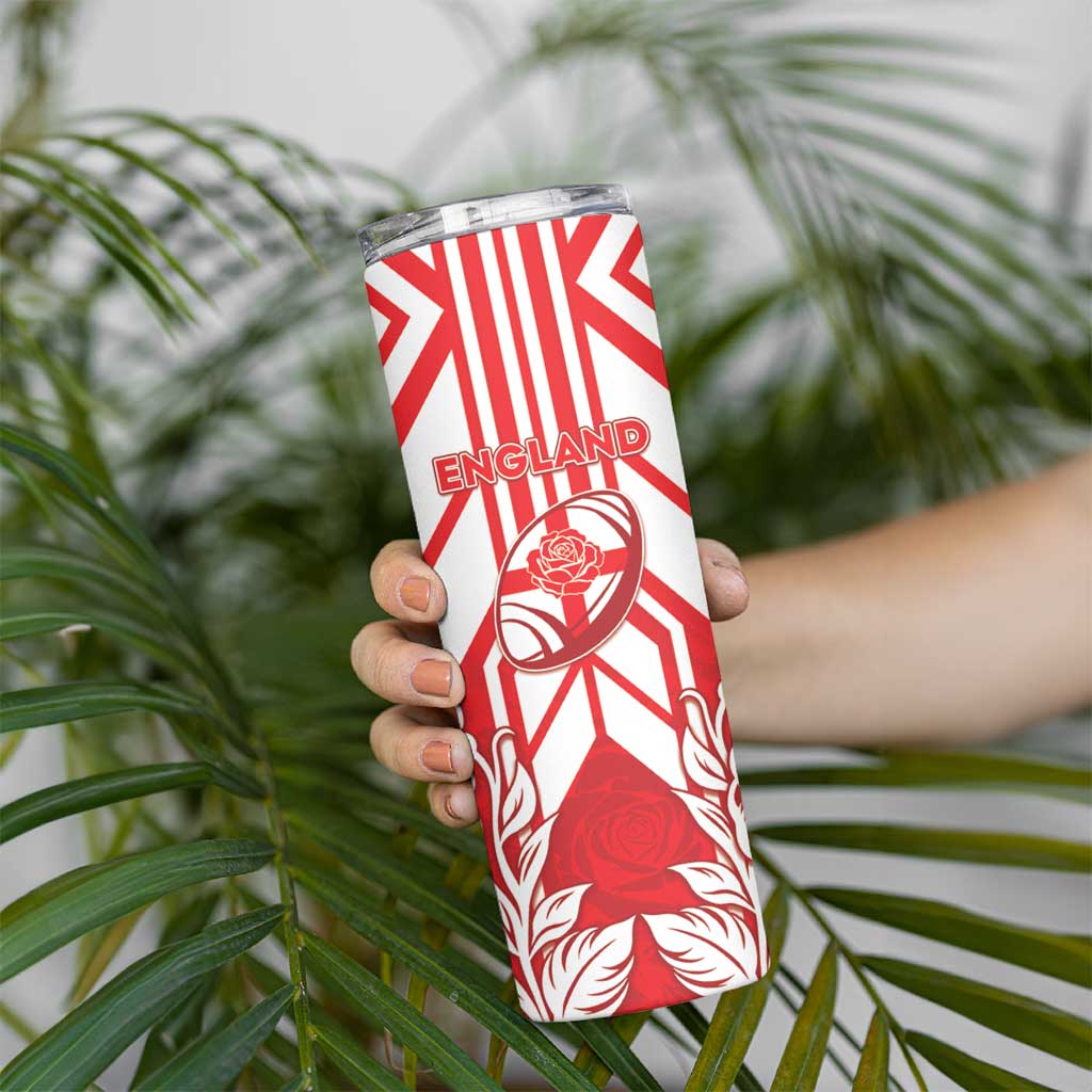 England Red Rose Rugby Custom Skinny Tumbler Sporty Style - Wonder Print Shop
