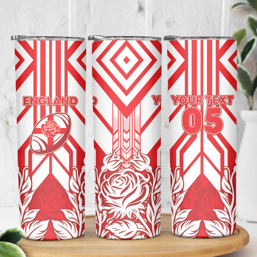 England Red Rose Rugby Custom Skinny Tumbler Sporty Style - Wonder Print Shop
