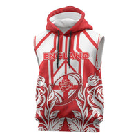 England Red Rose Rugby Custom Sleeveless Hoodie Sporty Style - Wonder Print Shop