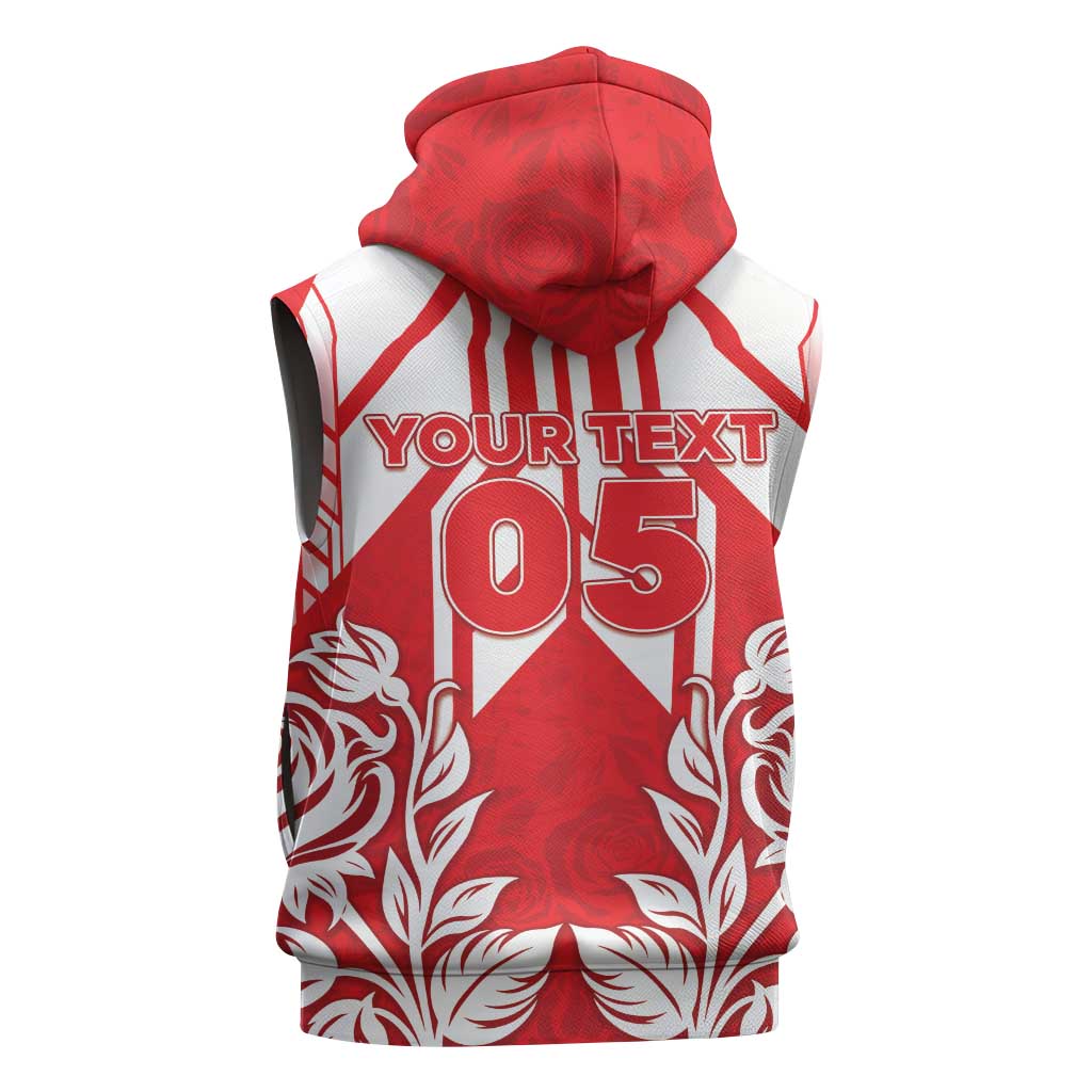 England Red Rose Rugby Custom Sleeveless Hoodie Sporty Style - Wonder Print Shop
