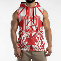 England Red Rose Rugby Custom Sleeveless Hoodie Sporty Style - Wonder Print Shop