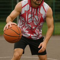 England Red Rose Rugby Custom Sleeveless Hoodie Sporty Style - Wonder Print Shop