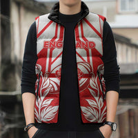 England Red Rose Rugby Custom Sleeveless Puffer Jacket Sporty Style - Wonder Print Shop