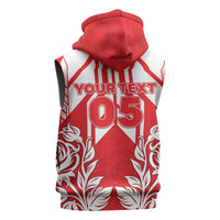 England Red Rose Rugby Custom Sleeveless Zip Hoodie Sporty Style - Wonder Print Shop