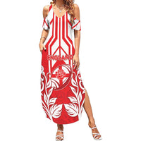 England Red Rose Rugby Custom Summer Maxi Dress Sporty Style - Wonder Print Shop