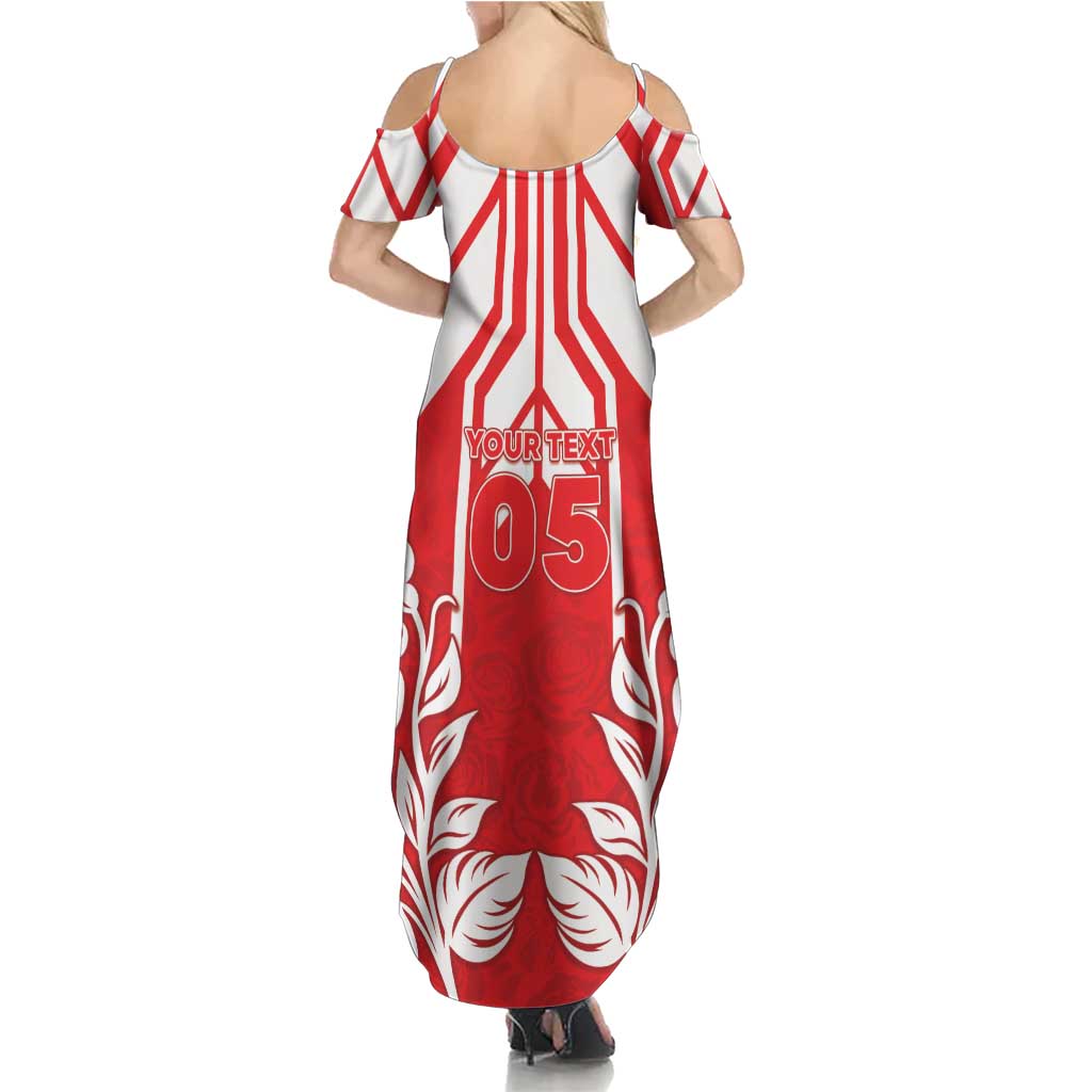 England Red Rose Rugby Custom Summer Maxi Dress Sporty Style - Wonder Print Shop