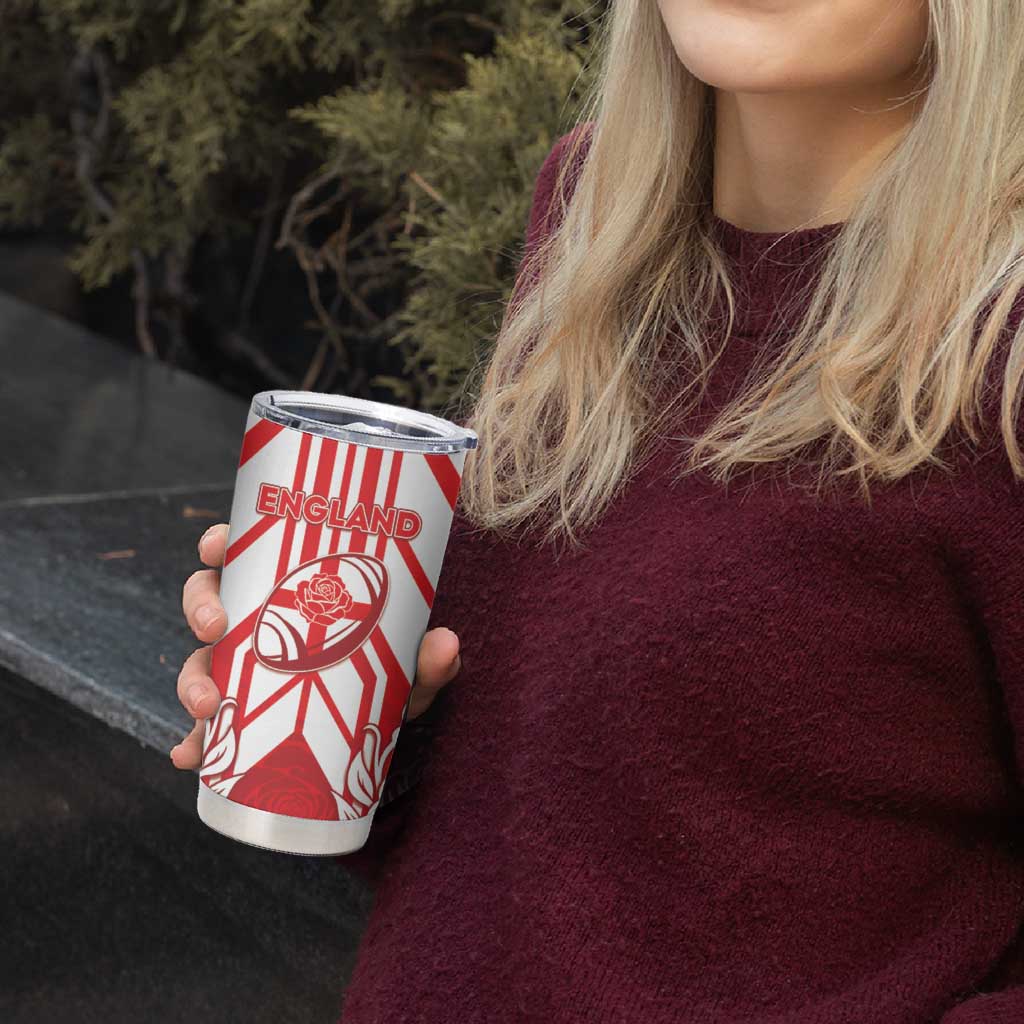 England Red Rose Rugby Custom Tumbler Cup Sporty Style - Wonder Print Shop