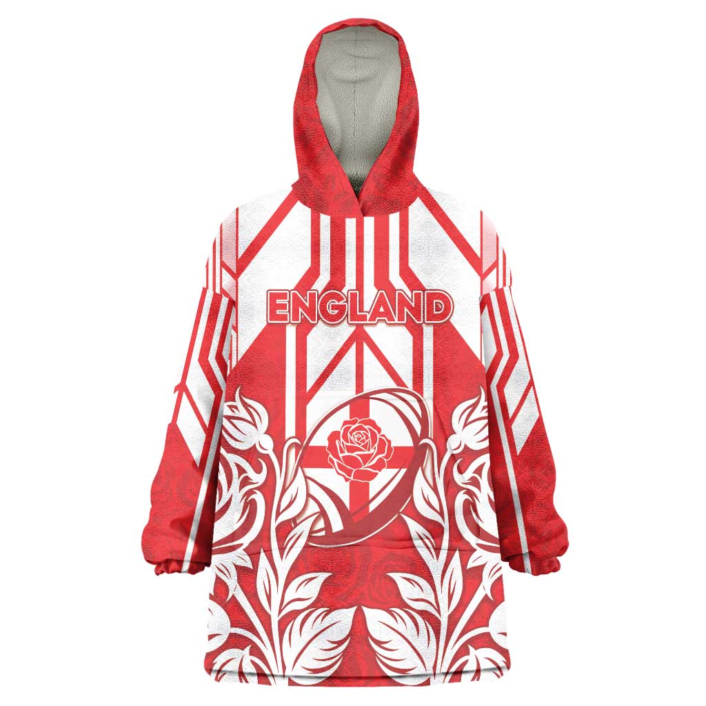 England Red Rose Rugby Custom Wearable Blanket Hoodie Sporty Style - Wonder Print Shop