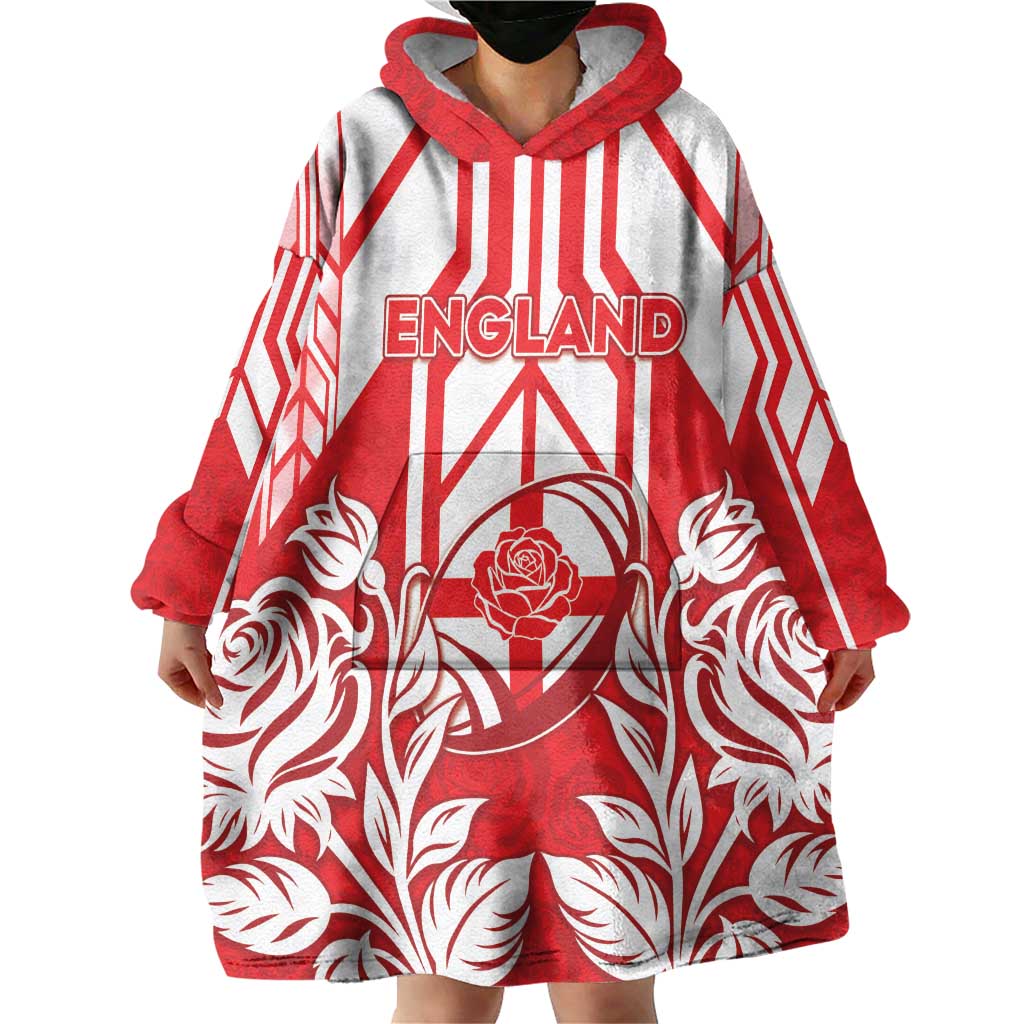 England Red Rose Rugby Custom Wearable Blanket Hoodie Sporty Style - Wonder Print Shop