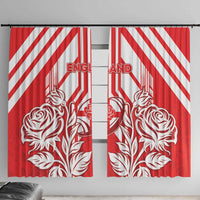 England Red Rose Rugby Window Curtain Sporty Style - Wonder Print Shop