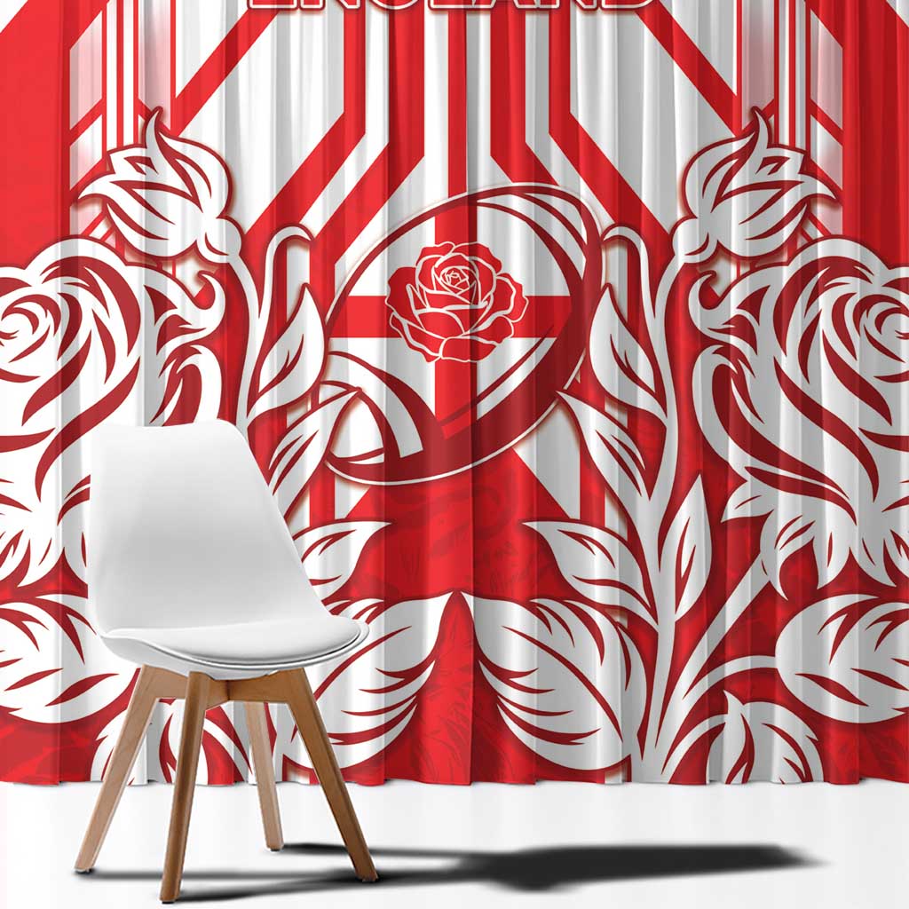 England Red Rose Rugby Window Curtain Sporty Style - Wonder Print Shop
