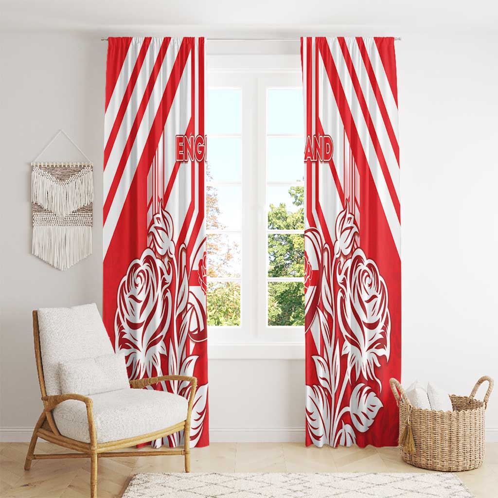 England Red Rose Rugby Window Curtain Sporty Style - Wonder Print Shop