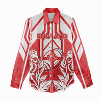 England Red Rose Rugby Custom Women Casual Shirt Sporty Style - Wonder Print Shop