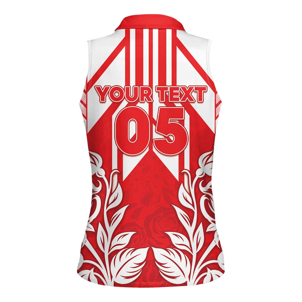 England Red Rose Rugby Custom Women Sleeveless Polo Shirt Sporty Style - Wonder Print Shop