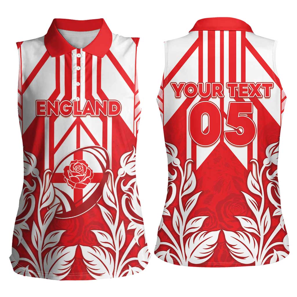 England Red Rose Rugby Custom Women Sleeveless Polo Shirt Sporty Style - Wonder Print Shop