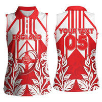 England Red Rose Rugby Custom Women Sleeveless Polo Shirt Sporty Style - Wonder Print Shop