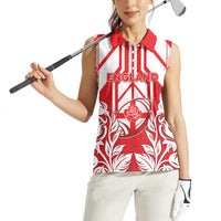 England Red Rose Rugby Custom Women Sleeveless Polo Shirt Sporty Style - Wonder Print Shop