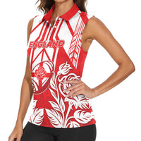 England Red Rose Rugby Custom Women Sleeveless Polo Shirt Sporty Style - Wonder Print Shop