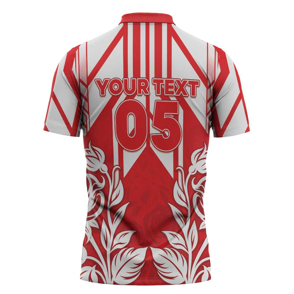 England Red Rose Rugby Custom Zipper Polo Shirt Sporty Style - Wonder Print Shop