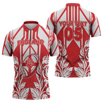 England Red Rose Rugby Custom Zipper Polo Shirt Sporty Style - Wonder Print Shop