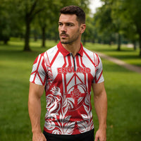 England Red Rose Rugby Custom Zipper Polo Shirt Sporty Style - Wonder Print Shop