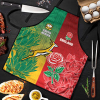 South Africa And England Rugby Apron Springboks And Red Rose Together - Wonder Print Shop