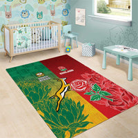 South Africa And England Rugby Area Rug Springboks And Red Rose Together - Wonder Print Shop