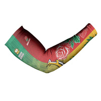South Africa And England Rugby Custom Arm Sleeves Springboks And Red Rose Together - Wonder Print Shop