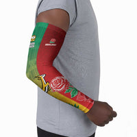 South Africa And England Rugby Custom Arm Sleeves Springboks And Red Rose Together - Wonder Print Shop