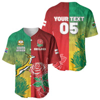 South Africa And England Rugby Custom Baseball Jersey Springboks And Red Rose Together - Wonder Print Shop